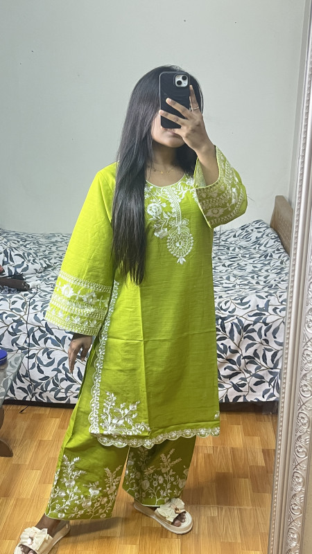 Premium Embroidered Cotton 2pcs Set