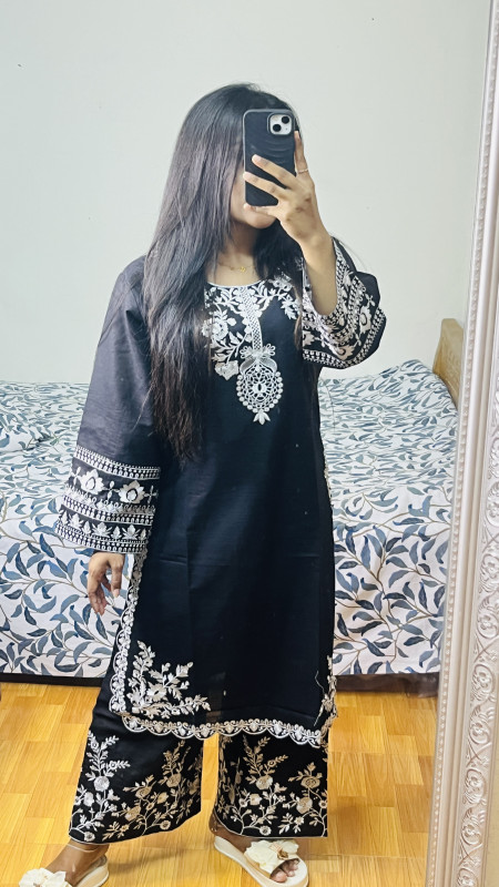 Premium Embroidered Cotton 2pcs Set